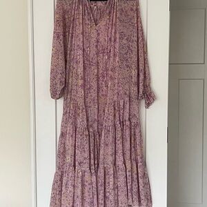 Free People Tiered Maxi Dress in Dusty Pink Floral